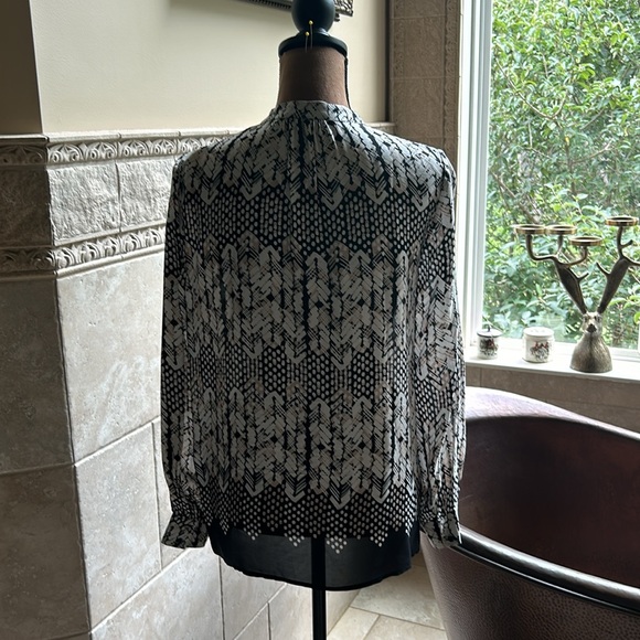 Reiss Sz 4 Dress Shirt Black Cream Taupe - Picture 2 of 4